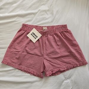 Saunderhaus Red and White Gingham Women's Boxer Shorts